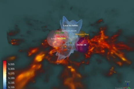 La mappa 3D del nostro vicinato cosmico realizzata grazie al telescopio spaziale eRosita (fonte: © Michael Yeung / MPE)