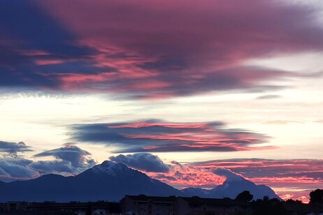 il Gran Sasso al tramonto