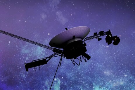 Rappresentazione artistica della sonda Voyager 1 nello spazio interstellare (fonte:  NASA-JPL)