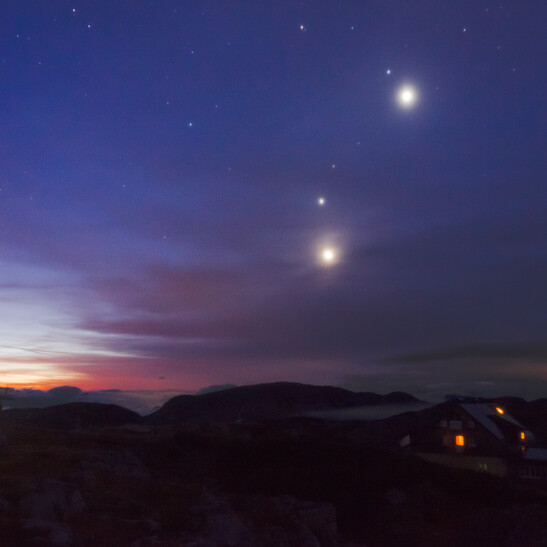 La Luna con Venere, Marte e Giove (fonte: H. Raab da Flickr CC BY-NC-ND 2.0)