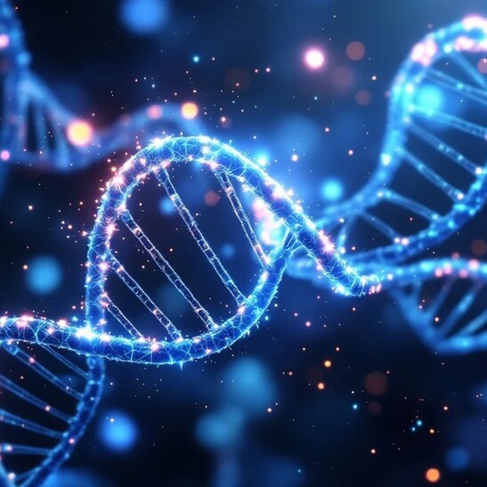 Rappresentazione artistica di due molecole di Dna (fonte: StockCake)