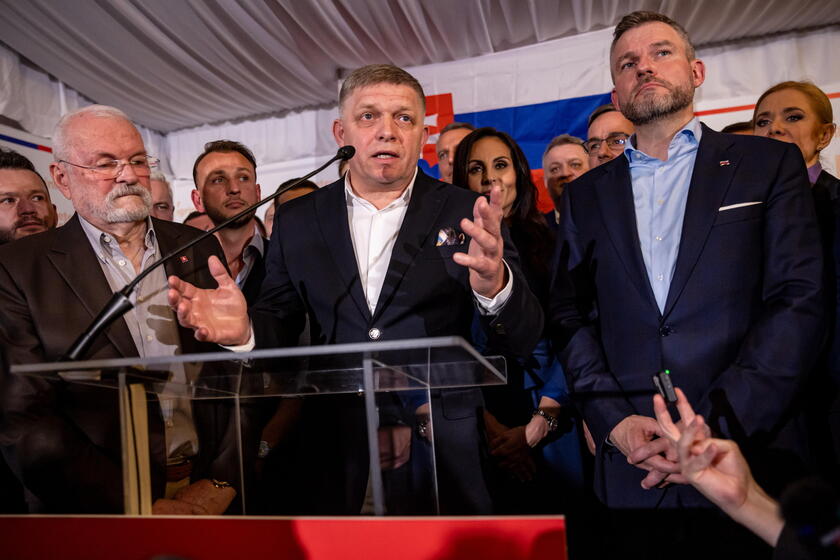 Slovak presidential candidate Pellegrini attends elections night in Bratislava