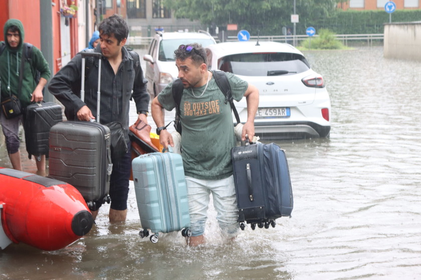 A Milano fiume Lambro a livelli moto alti per intensa pioggia