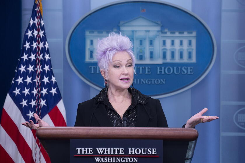 US singer Cyndi Lauper presser before US President Joe Biden is scheduled to sign the Respect for Marriage Act