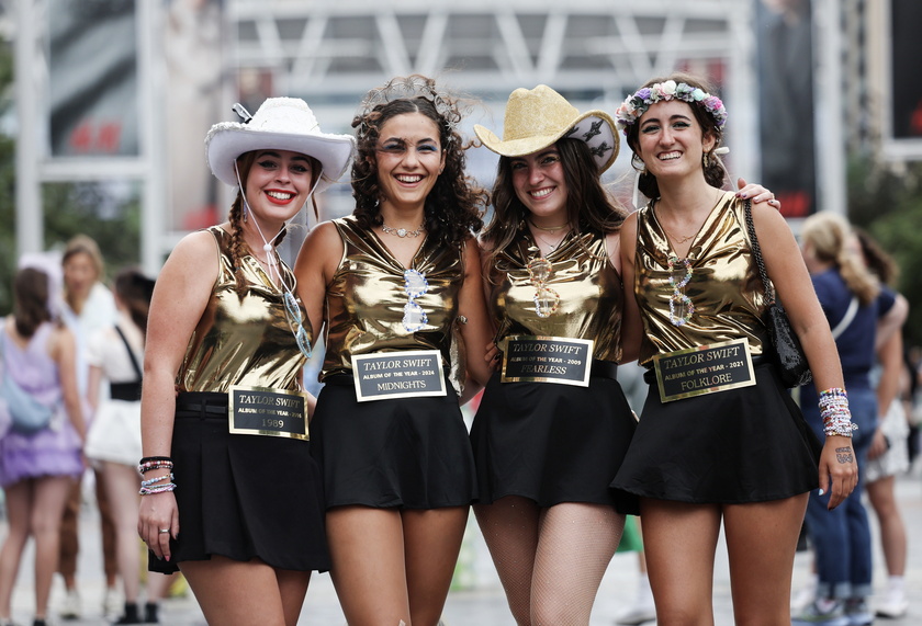 Taylor Swift fans gather at Wembley Stadium in London