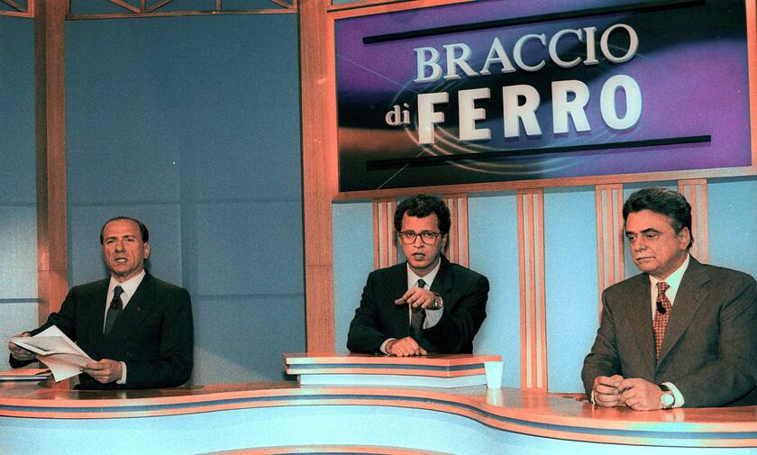 Berlusconi, Mentana e Occhetto intervistati da Mentana (elezioni politiche del 1994)