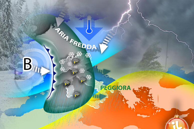 Ponte dell’Immacolata con un ciclone: pioggia, vento e anche neve a quote basse - RIPRODUZIONE RISERVATA