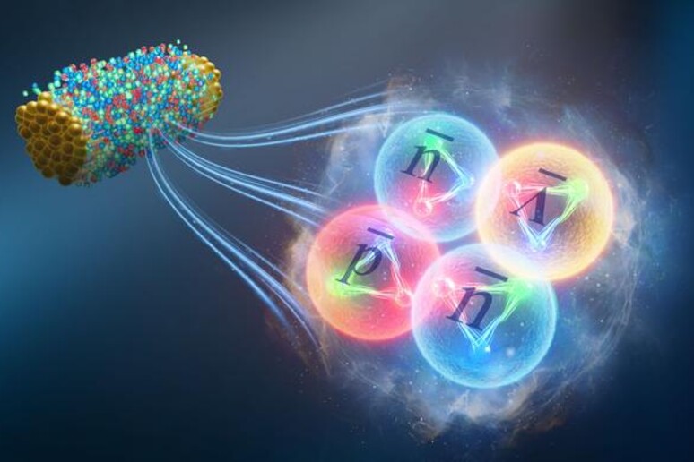 Immagine artistica di anti-iperidrogeno-4 (fonte: Institute of Modern Physics, China) - RIPRODUZIONE RISERVATA